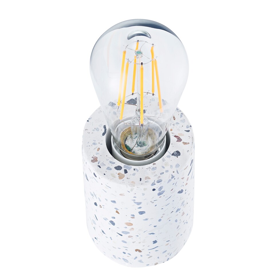 image 1 of Modern White Mosaic Concrete Table Lamp for Vintage Industrial Style Light Bulbs | White