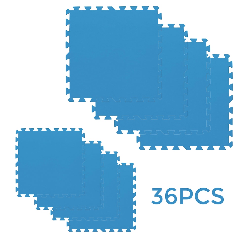 image 1 of 36PCS Swimming Pool Floor Protector Slip Resistant Ground Mat Base 50cmx50cm | Blue | 4 Set | 36