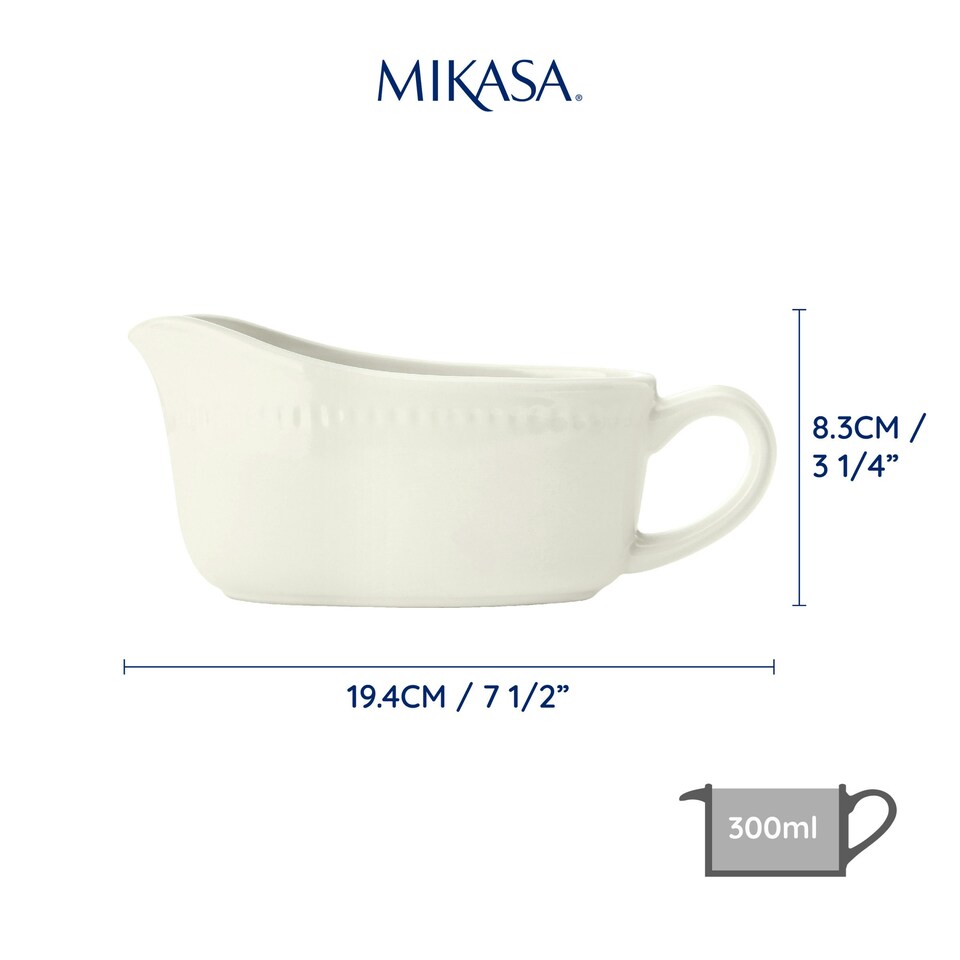 image 1 of Mikasa Gravy Boat Cream Stoneware 300ml
