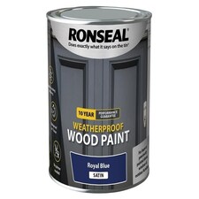 10 Year Weatherproof Wood Paint Royal Blue Satin 750ml - RSL39397