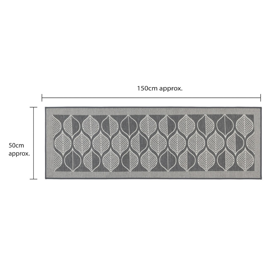 image 1 of JVL Expression Machine Washable Entrance Runner Doormat, 50x150cm - Leaves