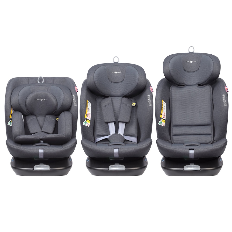 image 1 of Cozy N Safe Galaxy i-Size 360 Rotating Car Seat 40-150cm, ISOFix & Top Tether, Extended Rear & Forward Facing, 5 Recline Positions, Side Impact Protection, Birth to 12 Years (Slate)