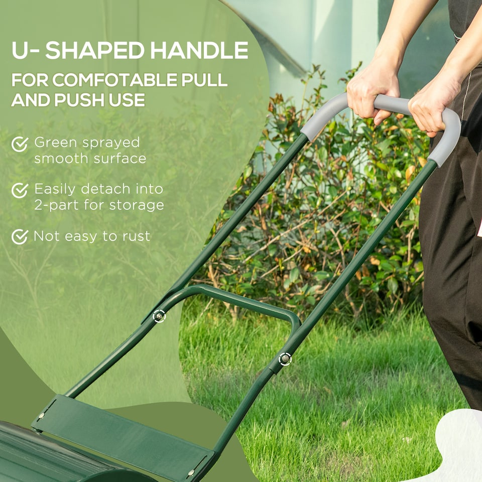image 1 of Outsunny 40L Lawn Roller Grass Ground Garden Push  Tow Landscaping Erasing Sod