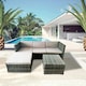 image 4 of Alivio 3 Seater Rattan Corner Sofa Set, 3 Piece PE Rattan Garden Furniture Set with Coffee Table Grey