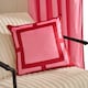 image 1 of OHS 2 x Square Print Matte Velvet Decorative Cushion Covers | Pink | Hot Pink