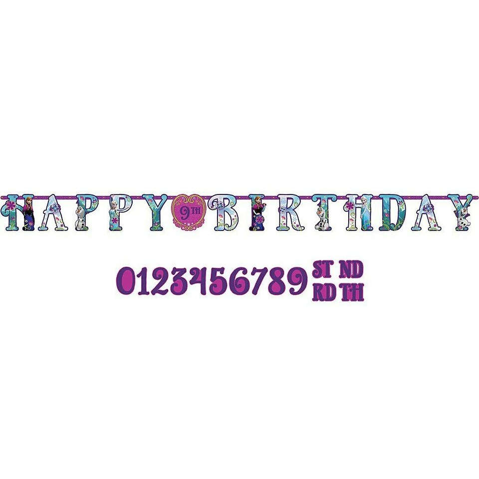 image 1 of Frozen Jumbo Letter Birthday Banner Kit - Multicoloured - One Size