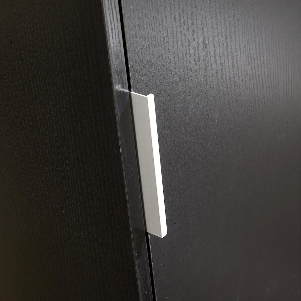 image 1 of Phoenix Wardrobe 1 Door Space Saving Bedroom Home Furniture Clothing Storage Unit | Black