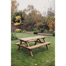Valley Deluxe Picnic Table - Timber - L180 x W150 x H76 cm - Partially Assembled