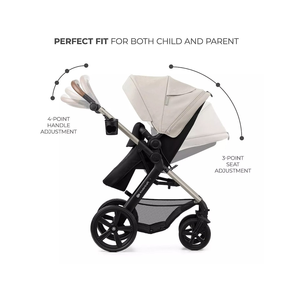 image 1 of Kinderkraft Travel System Moov 2 3In1 + Mink Pro Car Seat