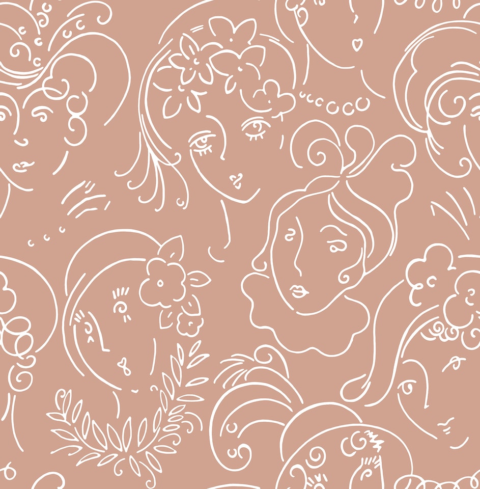 image 1 of NuWallpaper NUS4543 Lovely Ladies Who Lunch Novelty Peel & Stick Wallpaper, Terracotta