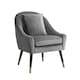 image 1 of Octavia Velvet Fabric Accent Chair - Grey