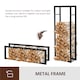 image 6 of HOMCOM Metal Firewood Log Holder Tall Firewood Rack Indoor Outdoor Fireplace Wood Storage Shelf with Side Rails, RustResistant, Black, 60W x 25D x 150H cm