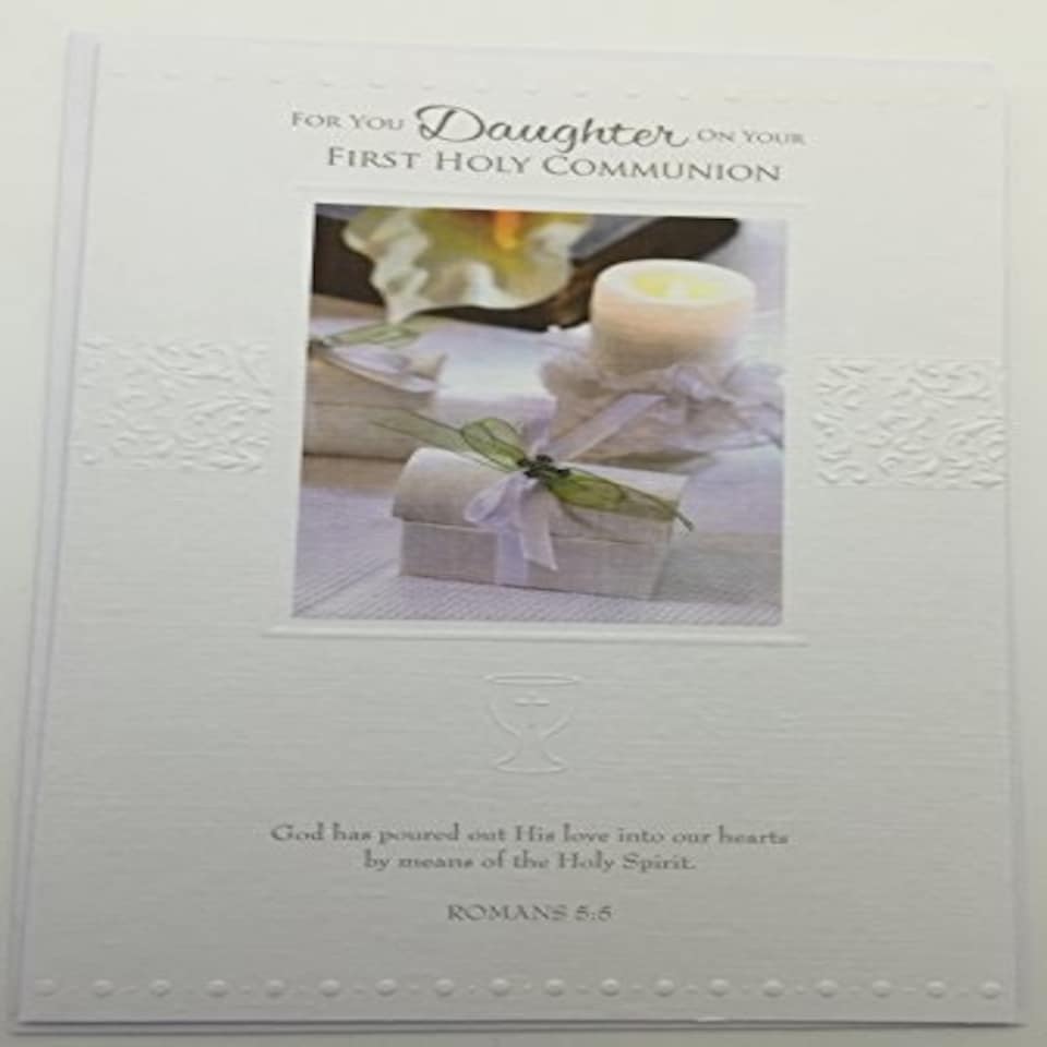 image 1 of FOR YOU DAUGHTER ON YOUR FIRST CARD. DAUGHTER FIRST HOLY COMMUNOIN CARD