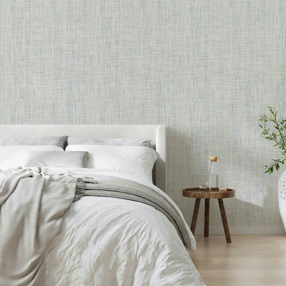 image 1 of Superfresco Linden Texture Blue Wallpaper Blue | Blue