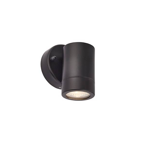 Netlighting Palin 1 Light Outdoor Wall Light Matt Black Glass IP44 GU10