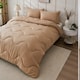 image 3 of 10.5 Tog Supersoft Microfibre Duvet with Pillowcases – Coverless or Use with Duvet Cover | Cream | Dark Natural | Double