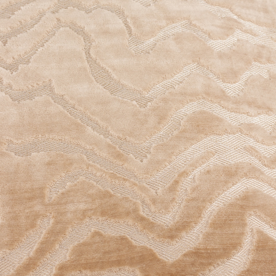 image 1 of Paoletti Tierra Cut Velvet Cushion | Gold | Taupe