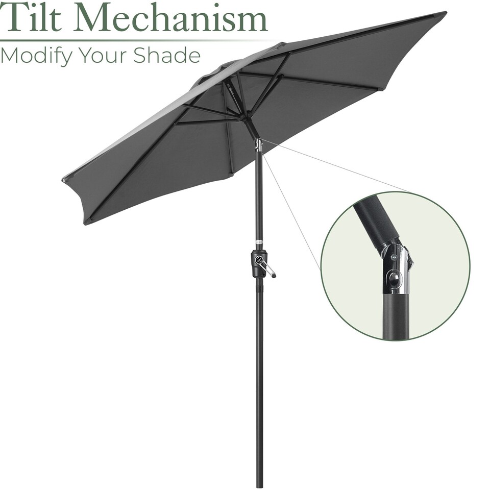 image 1 of 2.4m Crank and Tilt Parasol - Grey