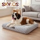 image 9 of SKYLOS Dog Bed Plush Soft Rose Velvet Non-Slip Pet Crate Keneel Mat | Grey | XXXXL | One Size