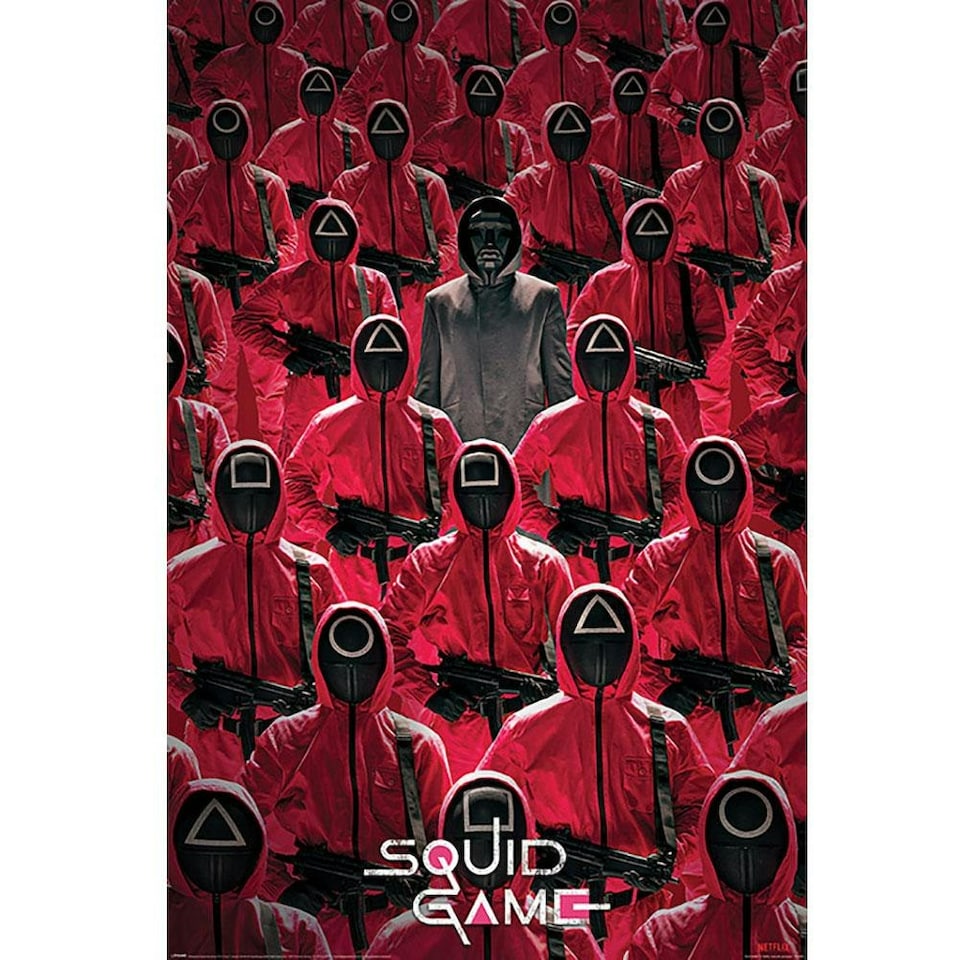 Squid Game Crowd Poster - Red/Black/White - 61cm x 91cm