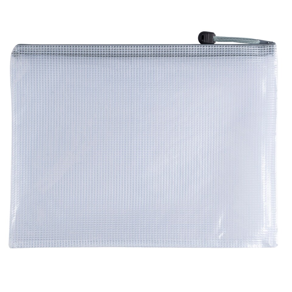 image 1 of Pack of 12 A3 Grey PVC Mesh Zip Bags