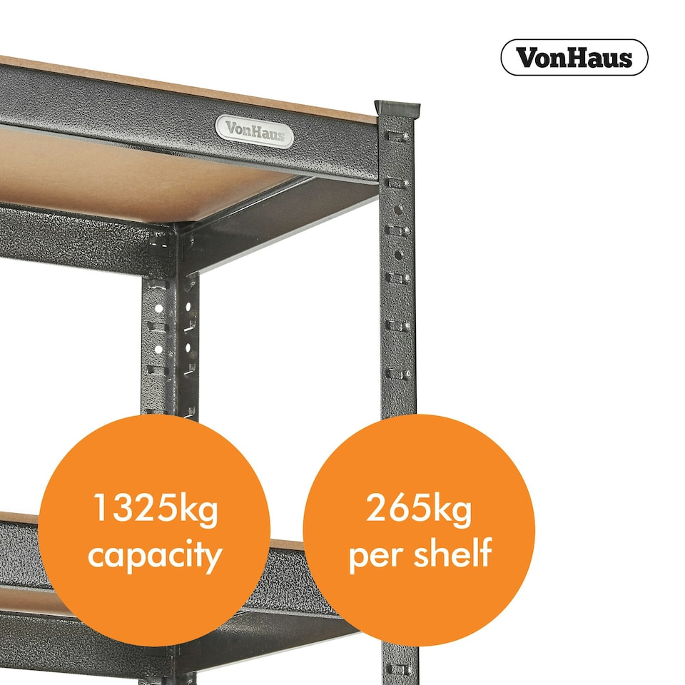 image 1 of VonHaus 5 Tier Garage Shelving Units with 1325KG Capacity