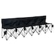 image 1 of Outsunny 6 Seater Folding Bench Camping Chair with Cup Holder, Black