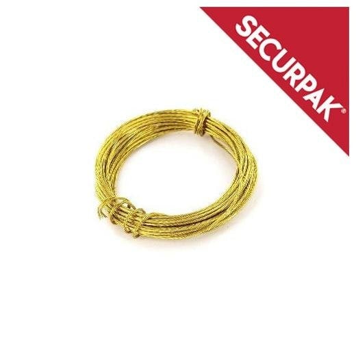 Securpak Brass Picture Wire - Gold - 3.5m