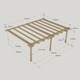 image 3 of Wall Mounted Double Premium Pergola 3 Posts - Wood - L420 x W720 x H270 cm - Light Green