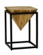 image 1 of Ravi Iron Base Solid Wood Diamond Stool - Small - Mango Wood/Iron - L35 x W35 x H49 cm - Light Finish