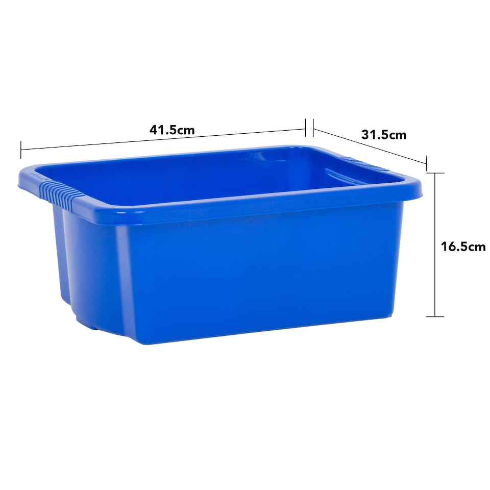 image 1 of Wham Stack & Store 4 x 16L Plastic Storage Boxes | Blue | 4