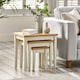 image 5 of Furniturebox Eden Oak and Cream 3x Wooden Nesting Tables