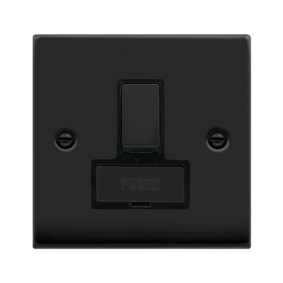 image 1 of SE HOME Matt Black 13A Fused Ingot Connection Unit Switched Black | Matt