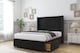 image 3 of Sloomy Rutherford Black Plush Divan Bed With Mattress No Drawers With 54" Wingback Headboard & 12" Matching Footboard 3' Single | Black | Black | Single | 1