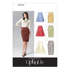 Vogue 8750 Paper Sewing Pattern – Women’s Skirt, UK Sizes 6–8–10–12, Easy