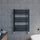 image 2 of Balterley Contemporary Heated Vertical Towel Rail with Curved Rails, 1051 BTU Bathroom Radiator | Grey | Anthracite | 1