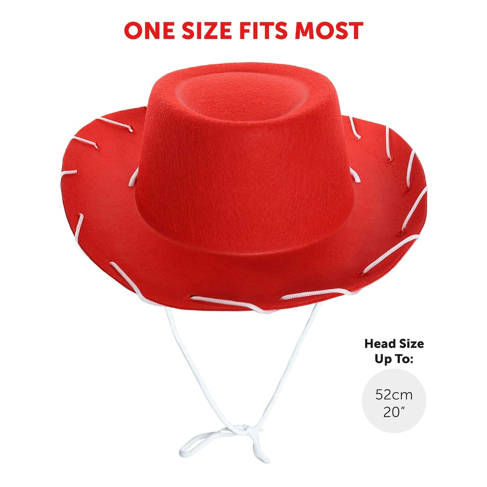 image 1 of Child's Red Cowboy Hat – Fun Fancy Dress Western Hat for Kids Red | 1