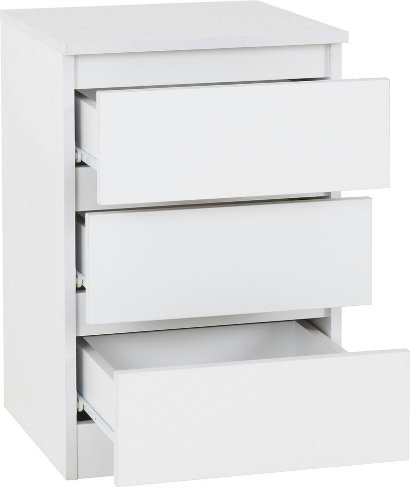image 1 of Pair of Malvern 3 Drawer Bedside Tables | White | 2