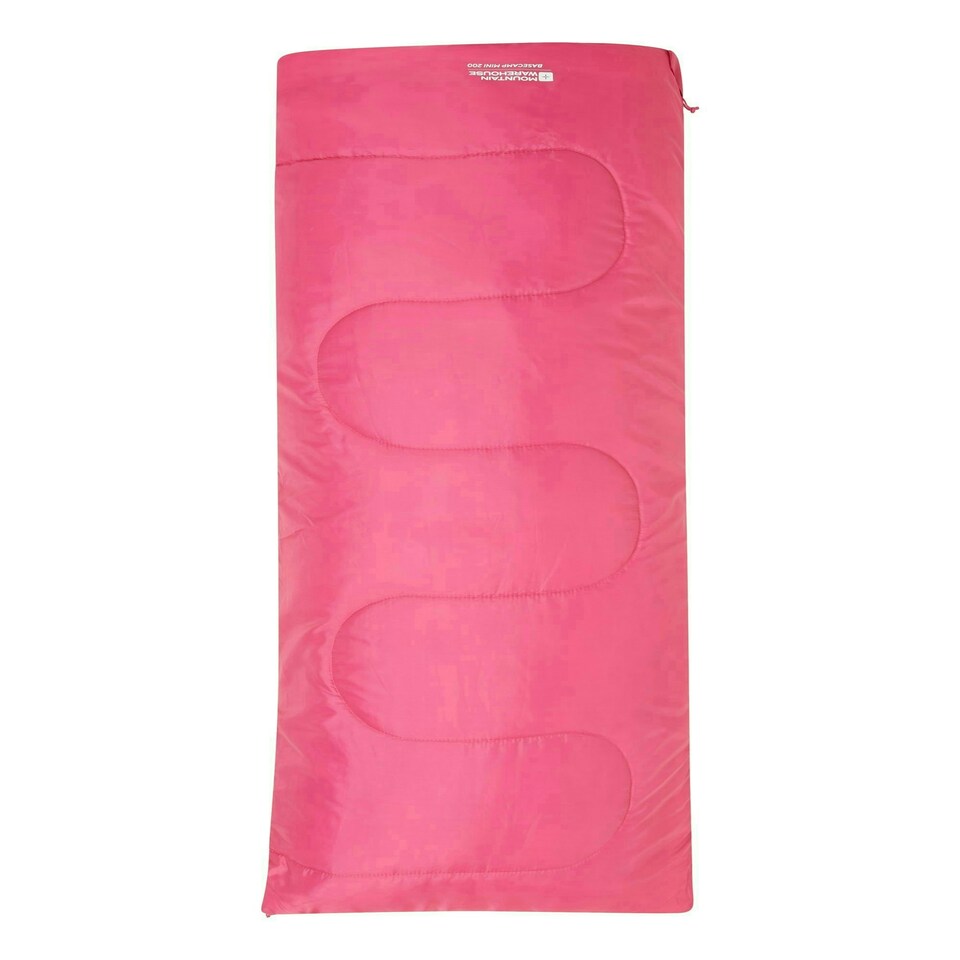 image 1 of Mountain Warehouse Kids Mini Sleeping Bag Insulated 2 Season Camping Boys Girls Pink | Bright Pink