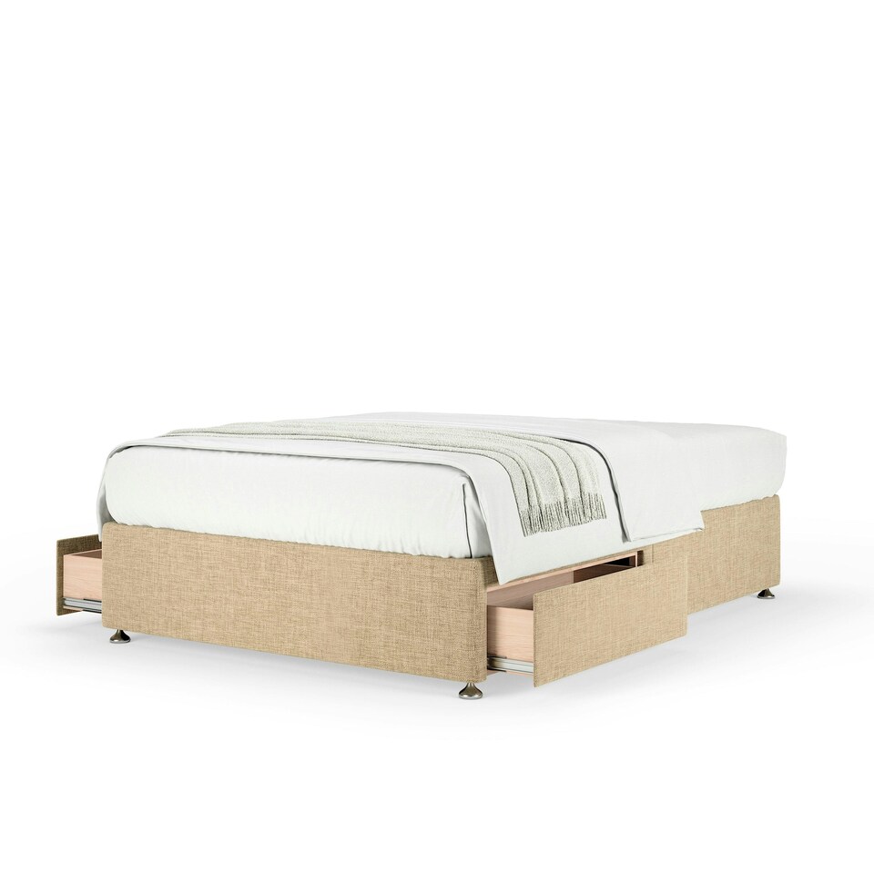 image 1 of Memory Maestro Memory Foam Cream Linen 2 Drawer Divan Set Single