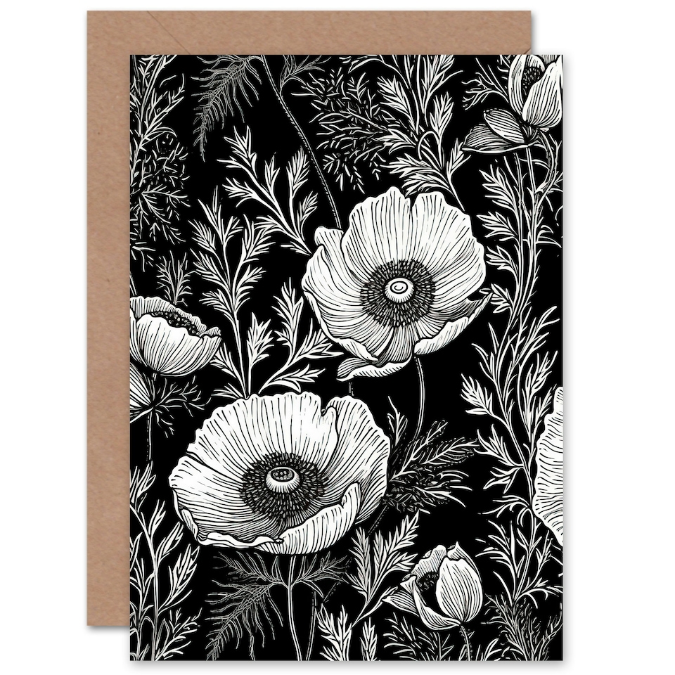 image 1 of Poppy Wildflowers Birthday Thank You Sympathy Her Card