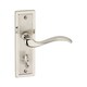 image 1 of Urfic Porto Metal Lever Latch Door Handles Set Round Rose Internal & External | Silver | Satin Nickel Bathroom