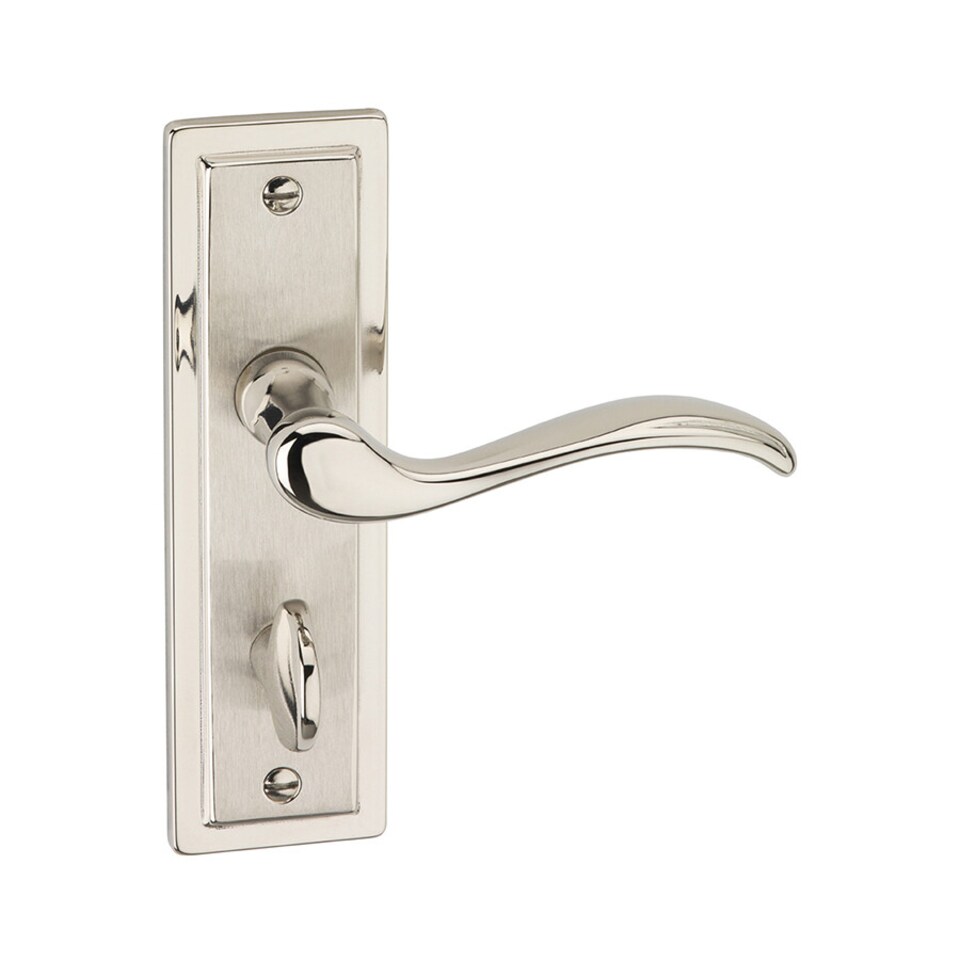image 1 of Urfic Porto Metal Lever Latch Door Handles Set Round Rose Internal & External | Silver | Satin Nickel Bathroom