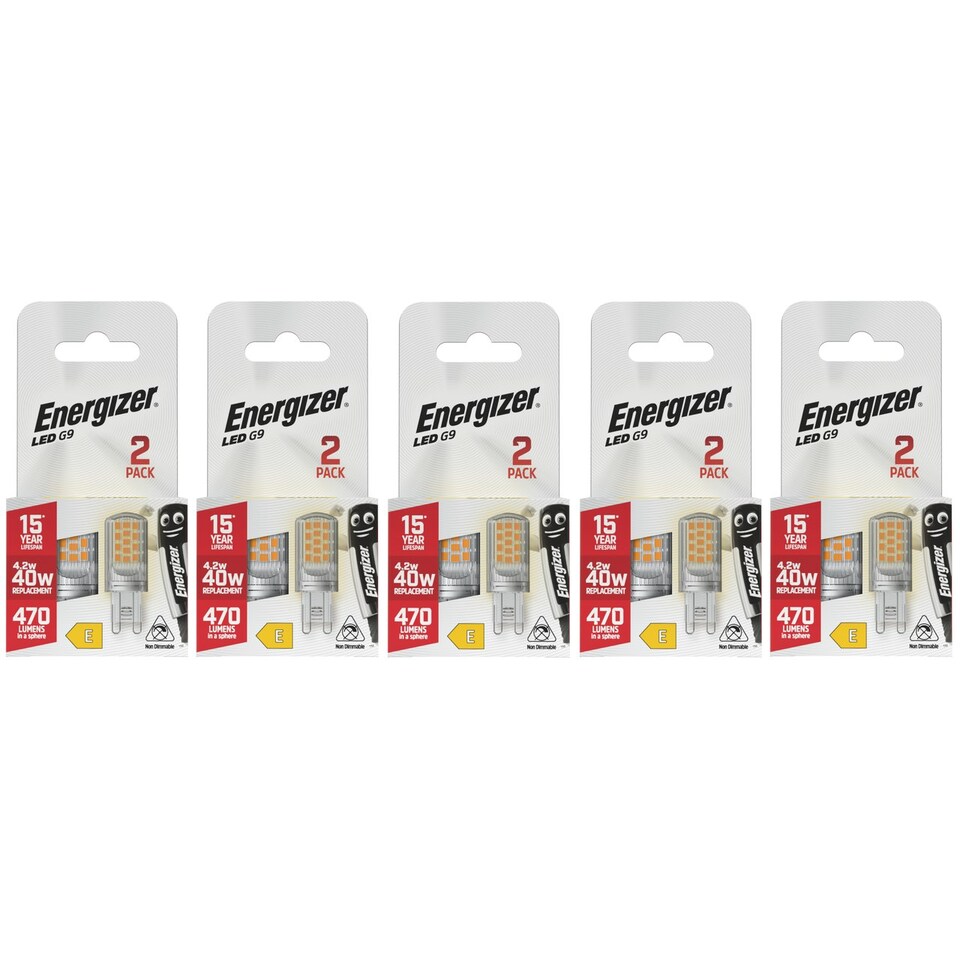 image 1 of Energizer LED G9 470lm 4.2W 2700K (Warm White) Light Bulb - Pack of 10
