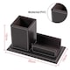 image 2 of PVC Black Desktop Pen Pot Organiser with Card Holder