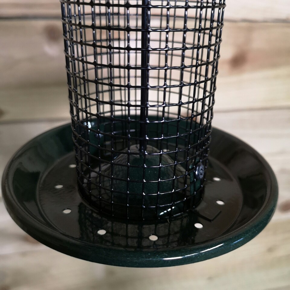 image 1 of Tom Chambers Oriental Stylish Garden Wild Bird Hanging Green Metal Peanut Feeder