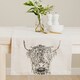 image 3 of The Just Slate Company Highland Cow Linen Table Runner