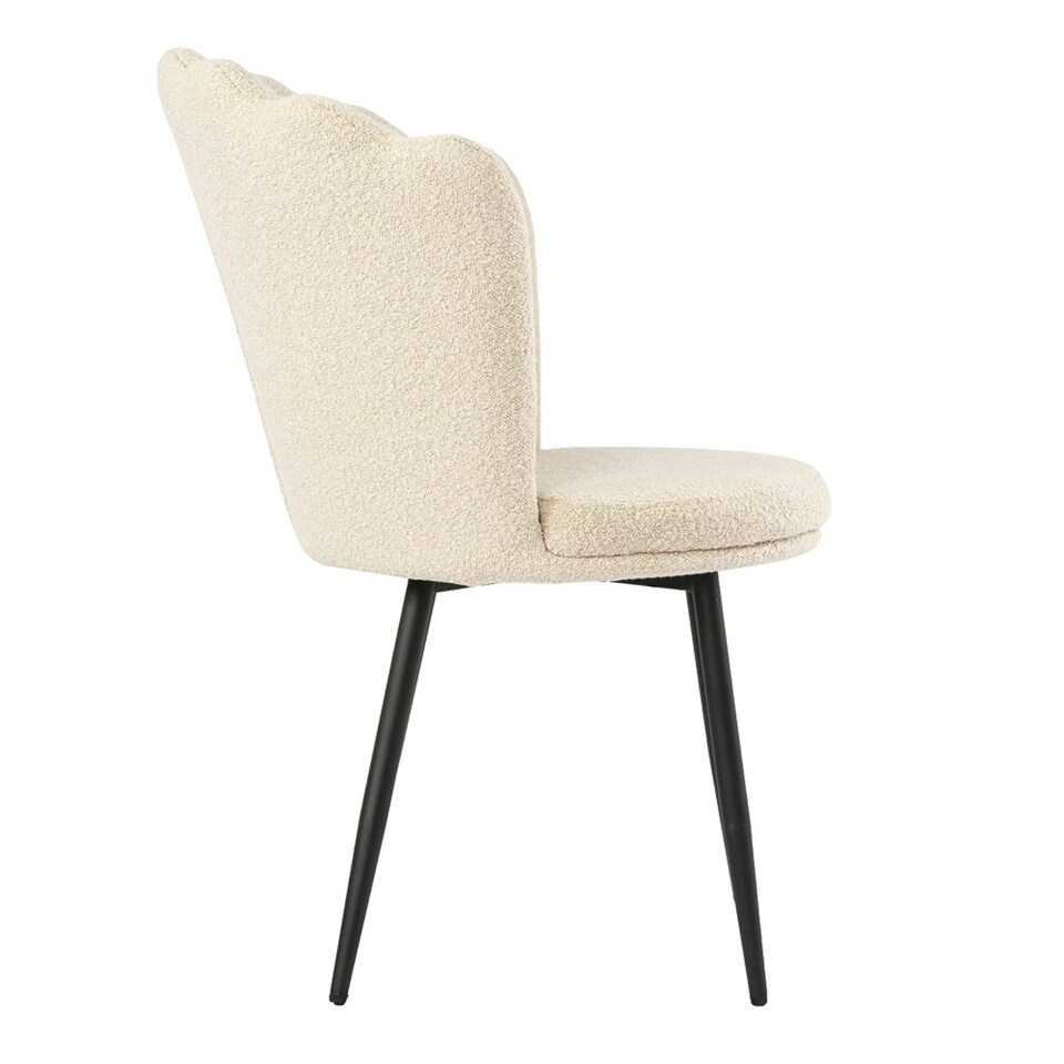 image 1 of FREYA Petal Chair Boucle Upholstered Fabric - Cream Cream | Boucle