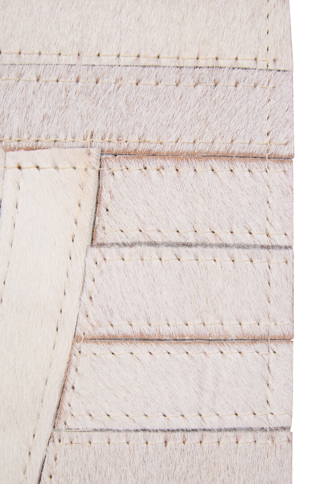 image 1 of Bosie Safira Small Natural Hair On Leather Rug | White