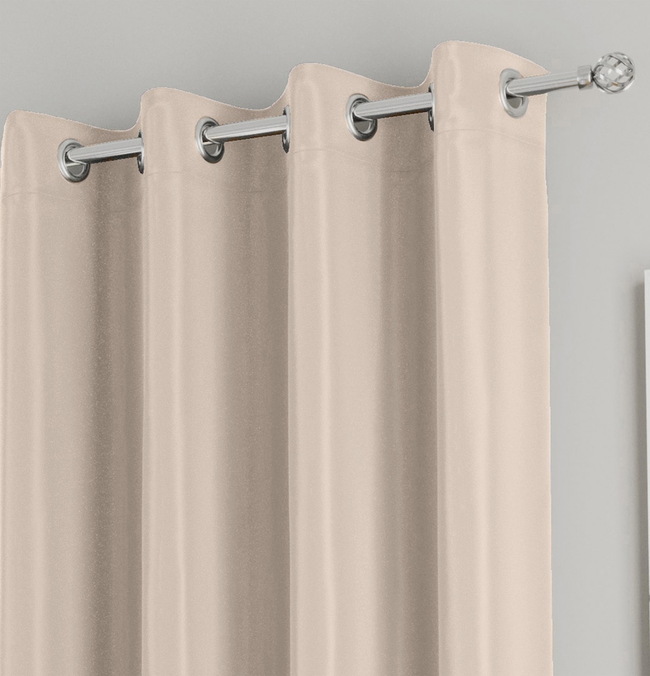 image 1 of Enhanced Living Nightfall Plain Supersoft Natural Thermal Blockout Eyelet Curtains (PAIR) - 66 x 72 inch (168 x 183cm)